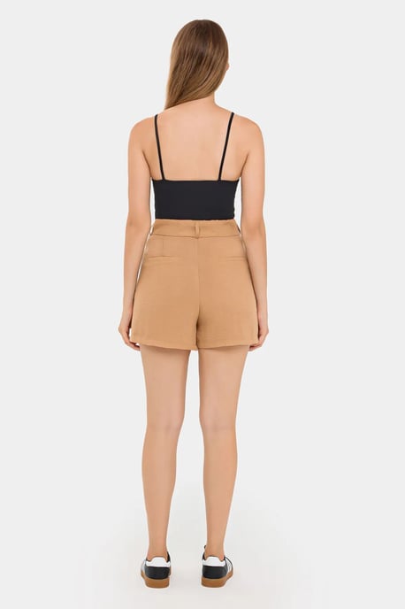 Plisserade höga vävda shorts - Image 4