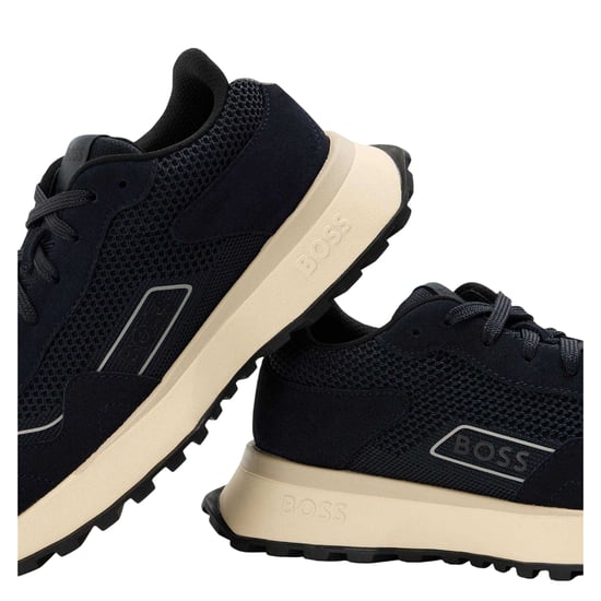 Boss Mens Jonah Suede Trainers (Dark Blue) - Image 5
