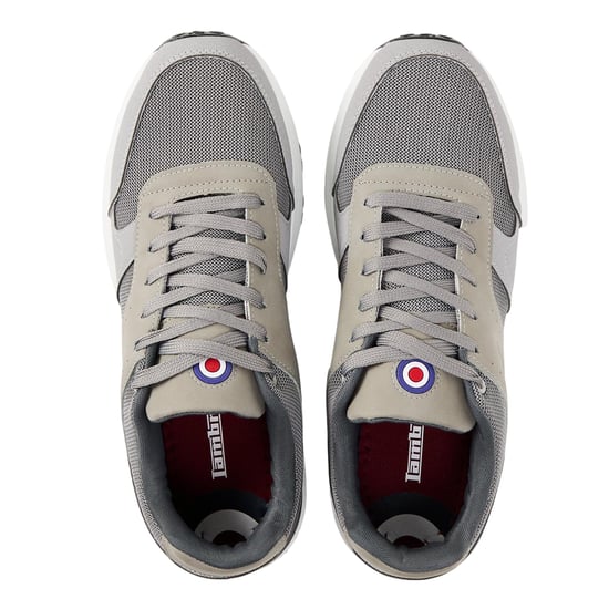 Lambretta Mens Echo 2 Sailor Mesh Low Cut Flat Trainers (Light Grey) - Image 4