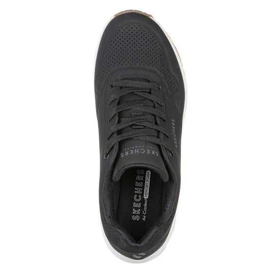 Skechers Womens/Ladies Uno Stand On Air Wedge Trainers (Black/White) - Image 3
