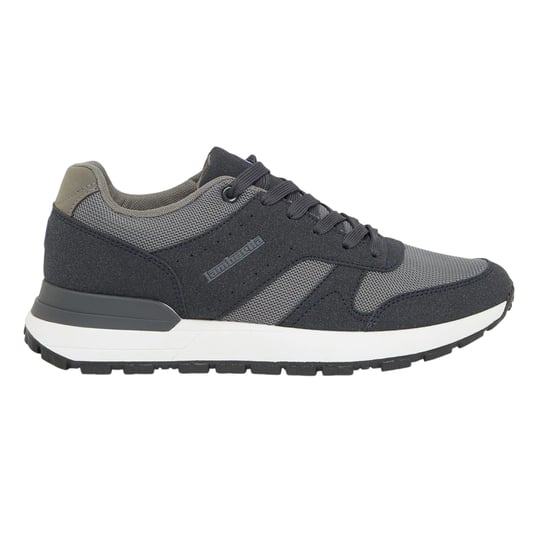 Lambretta Mens Echo 2 Sailor Mesh Low Cut Flat Trainers (Navy/Grey) - Image 1