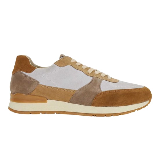 Dune London Heren Treaty Suède platte schoenen met structuur (Taupe) - Image 1