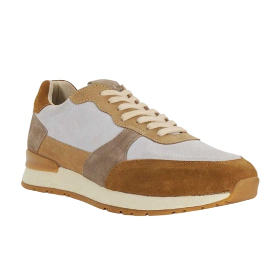 Dune London Heren Treaty Suède platte schoenen met structuur (Taupe) - Image 3