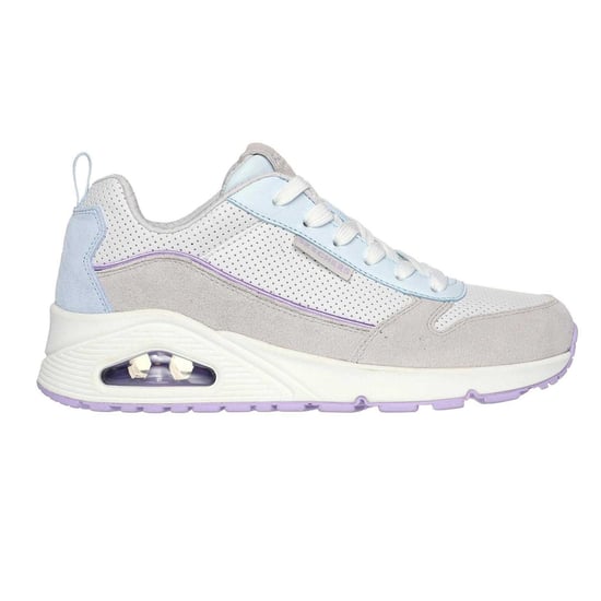 Skechers Womens/Ladies Uno Stand On Air Suede Trainers (Grey/Light Blue) - Image 1