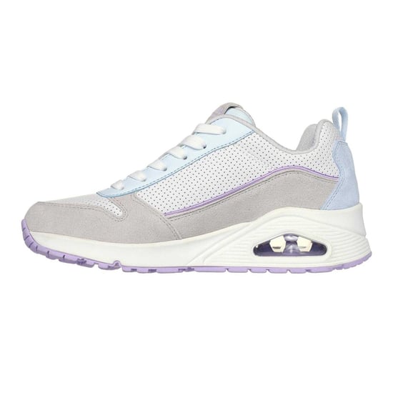 Skechers Womens/Ladies Uno Stand On Air Suede Trainers (Grey/Light Blue) - Image 2