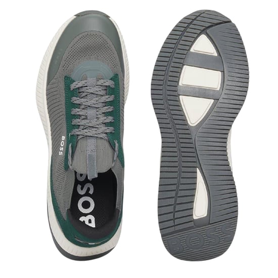 Boss Mens TTNM EVO Suede Trainers (Green) - Image 3
