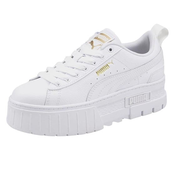 Puma Womens/Ladies Mayze Leather Platform Trainers (White) - Image 4