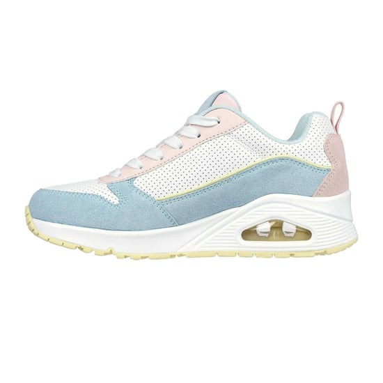 Skechers Womens/Ladies Uno Stand On Air Suede Trainers (Light Blue/Pink) - Image 2