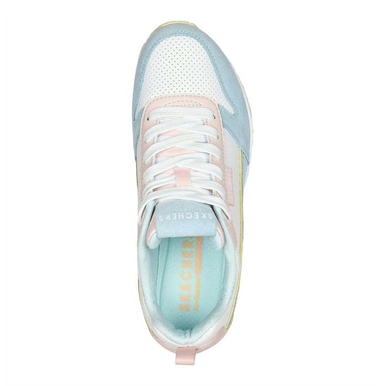 Skechers Womens/Ladies Uno Stand On Air Suede Trainers (Light Blue/Pink) - Image 3