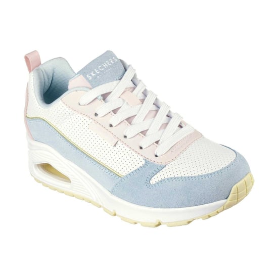 Skechers Womens/Ladies Uno Stand On Air Suede Trainers (Light Blue/Pink) - Image 5