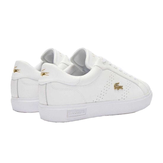 Lacoste Womens/Ladies Powercourt 2.0 Leather Trainers (White/Gold) - Image 2