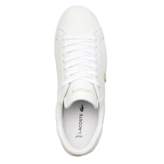 Lacoste Womens/Ladies Powercourt 2.0 Leather Trainers (White/Gold) - Image 3