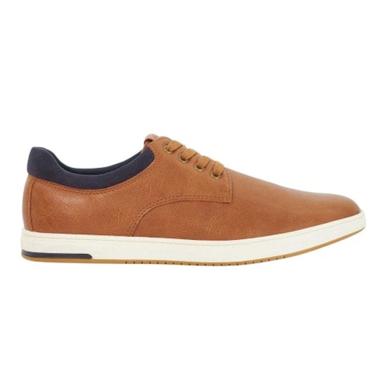 Dune London Heren Tamsen Lace Up Flat Trainers (Tan) - Image 1