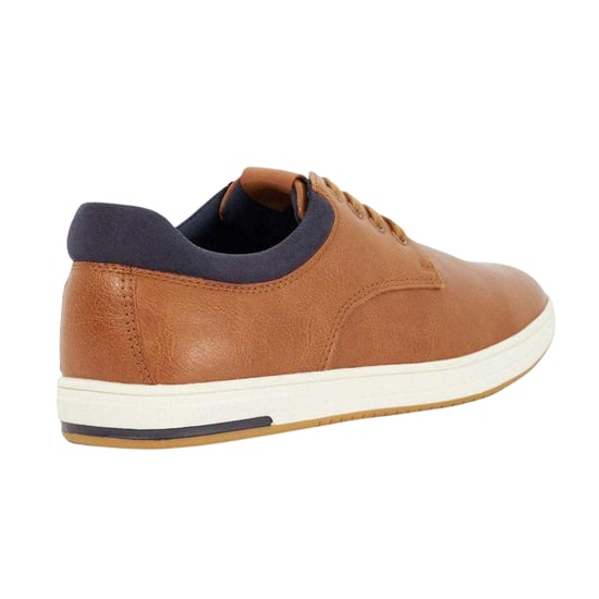Dune London Heren Tamsen Lace Up Flat Trainers (Tan) - Image 2