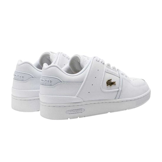 Lacoste Heren Court Cage Leren Trainers (Wit Goud) - Image 2