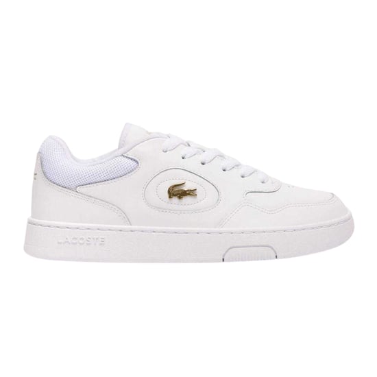 Lacoste Lederen platte sportschoenen voor dames (Wit/Goud) - Image 1