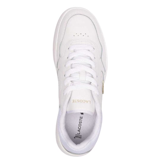Lacoste Lederen platte sportschoenen voor dames (Wit/Goud) - Image 4