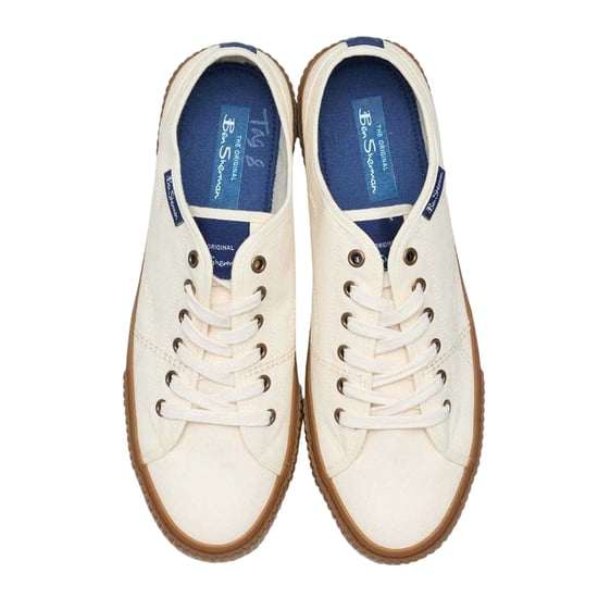Ben Sherman Mens Canvey Canvas Trainers (Off White) - Image 3