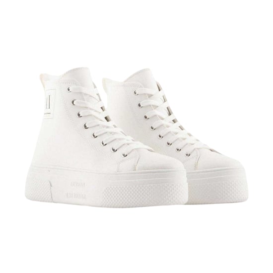 Armani Exchange Dames/Dames Leren High Top Trainers (Gebroken wit) - Image 3