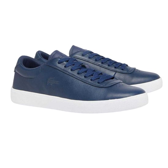 Lacoste Heren Baseshot Leren Trainers (Marine / Wit) - Image 3