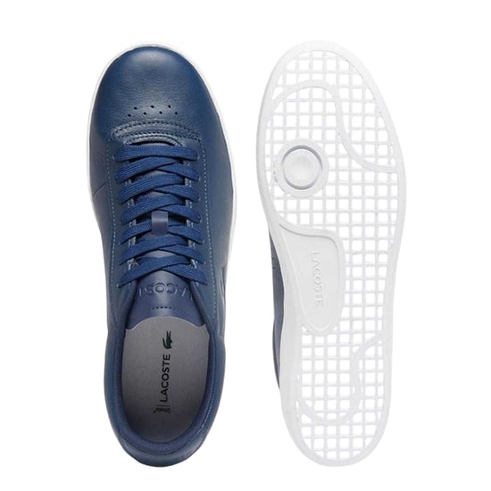 Lacoste Heren Baseshot Leren Trainers (Marine / Wit) - Image 4