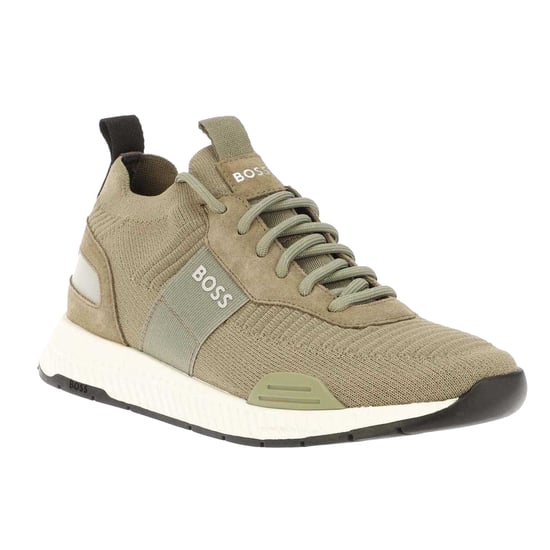 Boss Gebreide herenschoenen met logo (Groen) - Image 3