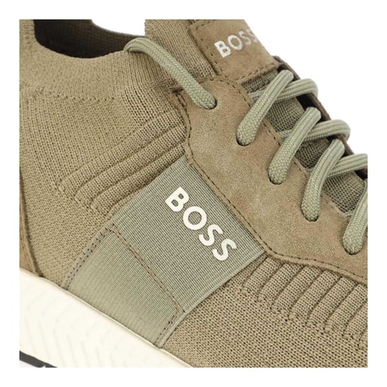 Boss Gebreide herenschoenen met logo (Groen) - Image 5