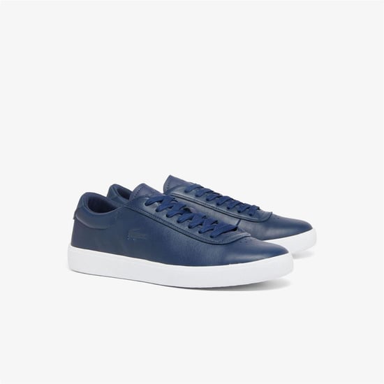 Lacoste Heren Baseshot Leren Trainers (Marineblauw/Wit) - Image 2