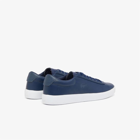 Lacoste Heren Baseshot Leren Trainers (Marineblauw/Wit) - Image 3