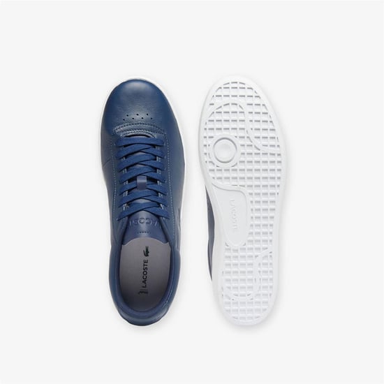 Lacoste Heren Baseshot Leren Trainers (Marineblauw/Wit) - Image 4