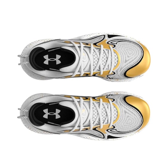 Under Armour Mens Spawn 6 Leather Basketball Basketball Shoes (White) - Image 3
