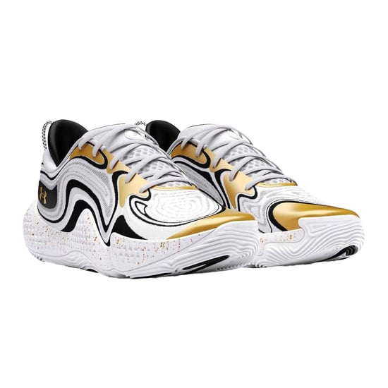 Under Armour Mens Spawn 6 Leather Basketball Basketball Shoes (White) - Image 5