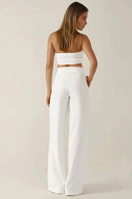 Normal Waist Pleated Palazzo Pants - Image 2