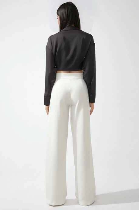 Normal Waist Pleated Palazzo Pants - Image 5