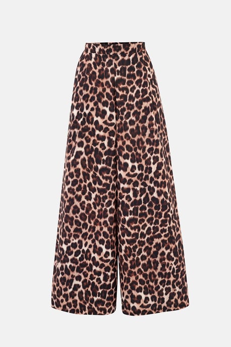 Mid-Rise Wijde Pantalon met Dierprint en Koordstrik - Image 5