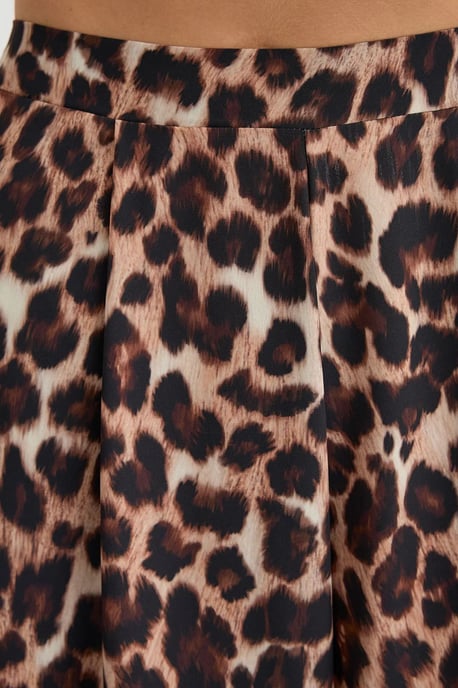 Mid-Rise Wijde Pantalon met Dierprint en Koordstrik - Image 6