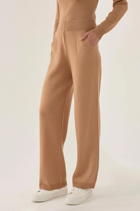 High Waist Wide Leg Knit Pants - Image 2