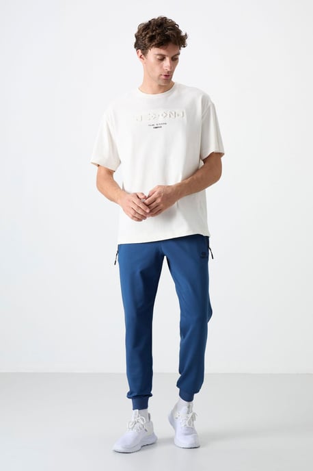 Herrens enfärgade uppdragna sweatpants med ficka med dragkedja - Image 2
