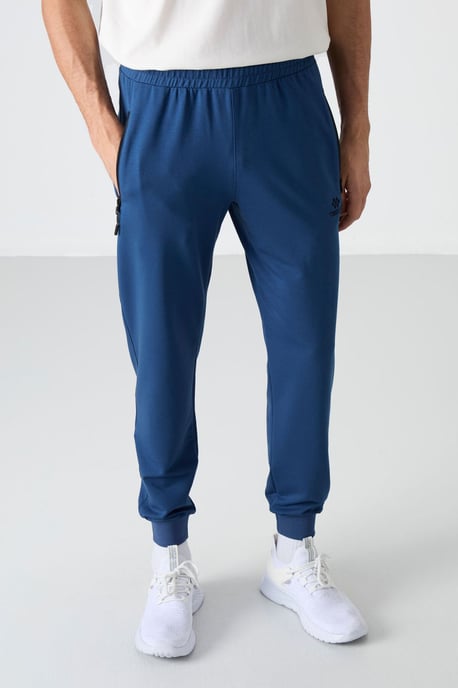 Herrens enfärgade uppdragna sweatpants med ficka med dragkedja - Image 3