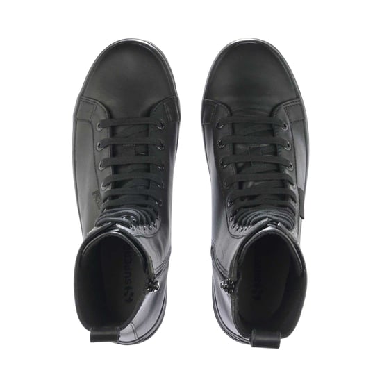 Superga Dames 2641 Alpina leren combatlaarzen (Totaal Zwart) - Image 4