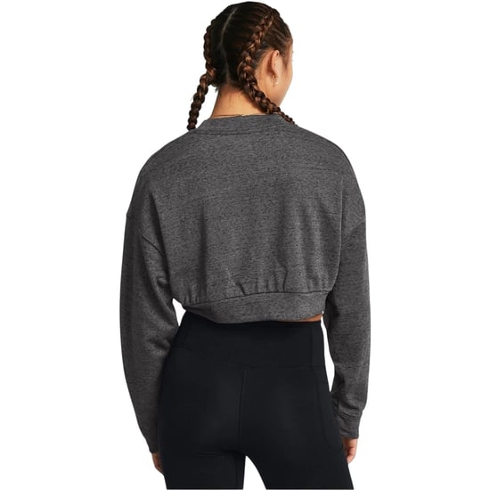 Under Armour Dames Rival cropped sweatshirt met ronde hals van badstof (Grijs) - Image 2