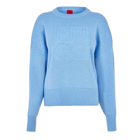 Hugo Effen Damesschouder Relaxed Fit Sweater Top (Pastelblauw) - Image 1