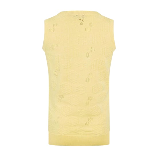 Puma Geborduurde Logo Gebreide Mouwloze Vest Top Dames/Dames (Geel) - Image 2