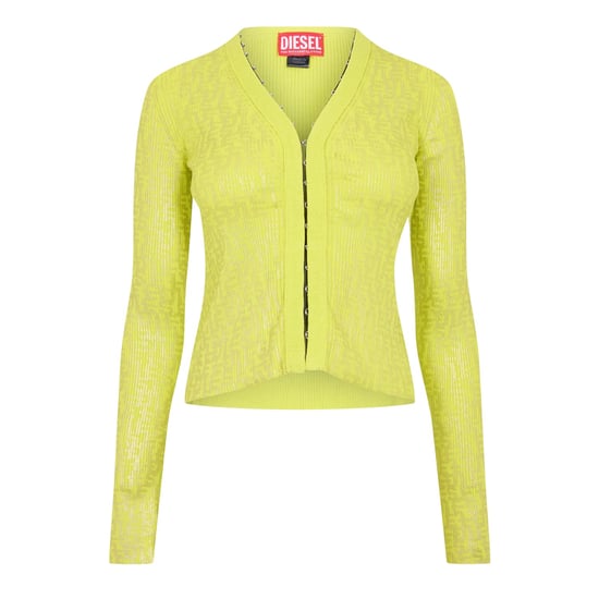 Diesel Womens/Ladies Metal Hook Slim Cardigan (Yellow) - Image 2