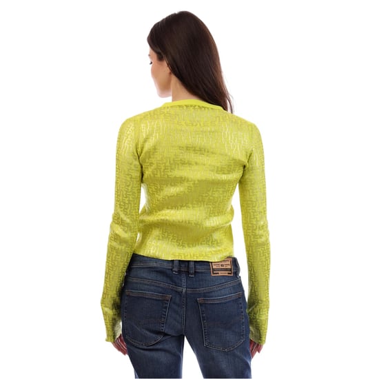 Diesel Womens/Ladies Metal Hook Slim Cardigan (Yellow) - Image 4