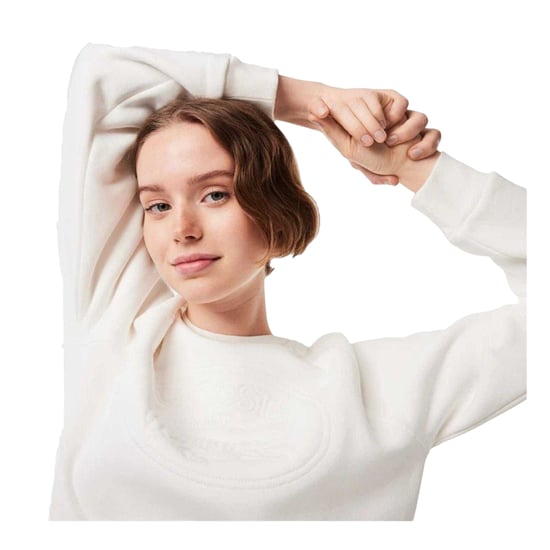 Lacoste Dames/Dames Geborduurd Logo Relaxed Fit Sweatshirt (Wit) - Image 3