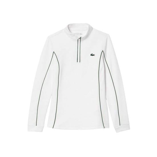 Lacoste Tennissweater met kwartrits voor dames (Wit, Groen) - Image 1