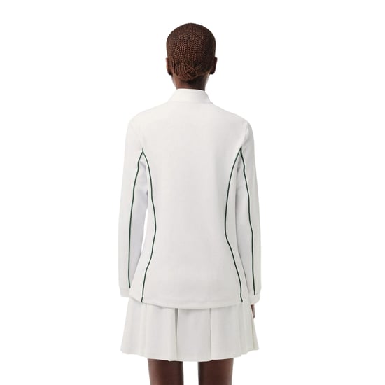 Lacoste Tennissweater met kwartrits voor dames (Wit, Groen) - Image 2