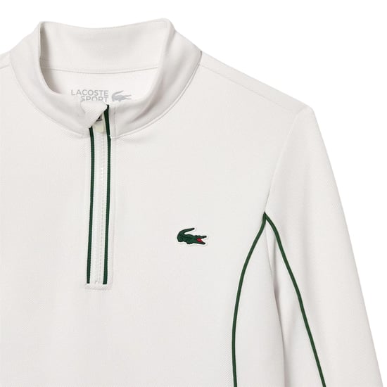 Lacoste Tennissweater met kwartrits voor dames (Wit, Groen) - Image 3