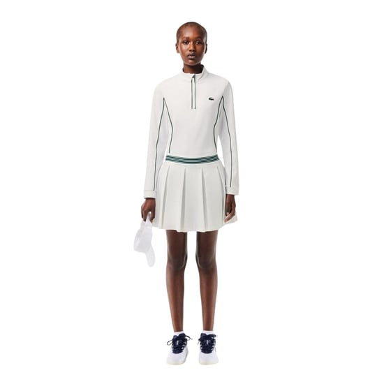 Lacoste Tennissweater met kwartrits voor dames (Wit, Groen) - Image 4